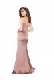 Sleeveless V-Neck Silk like Satin Dusty Pink Long Black Tie Evening Gown / Prom Dress / Bridesmaid Dress Bath