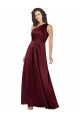 Sleeveless One Shoulder Silk like Satin Burgundy Long Formal Evening Gown / Prom Dress / Bridesmaid Dress Bath