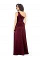 Sleeveless One Shoulder Silk like Satin Burgundy Long Formal Evening Gown / Prom Dress / Bridesmaid Dress Bath