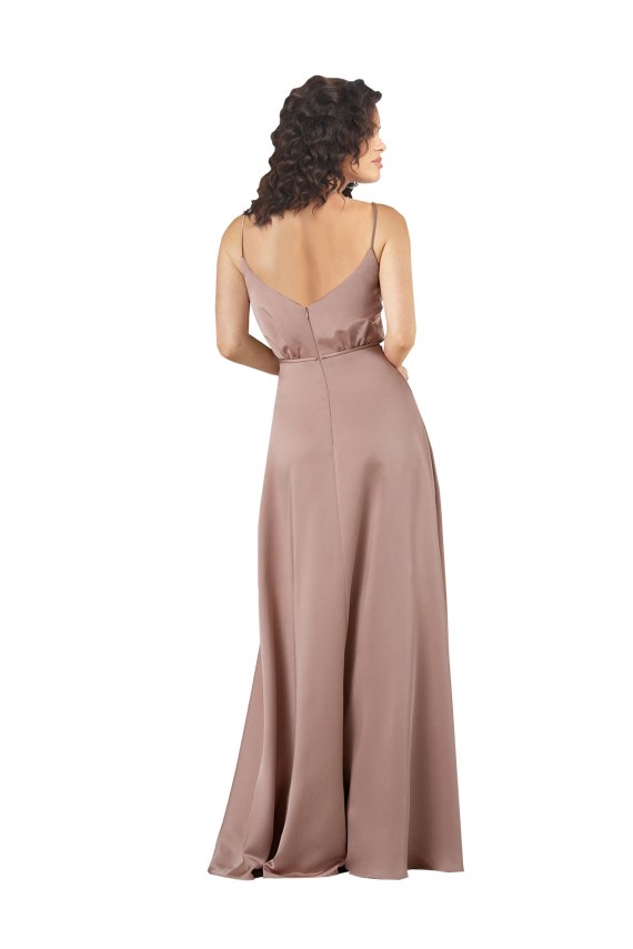 Sleeveless Sweetheart Silk like Satin Dusty Pink Long Formal Evening Gown / Bridesmaid Dress Bath