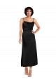 Sleeveless Cowl Neck Silk like Satin Black Tea Length Formal Evening Gown / Prom Dress / Bridesmaid Dress Bath