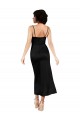 Sleeveless Cowl Neck Silk like Satin Black Tea Length Formal Evening Gown / Prom Dress / Bridesmaid Dress Bath
