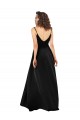 Sleeveless V-Neck Silk like Satin Black Long High Low Evening Gown / Prom Dress / Bridesmaid Dress Bath