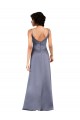Sleeveless V-Neck Silk like Satin Black Column Long Formal Evening Gown / Prom Dress / Bridesmaid Dress Bath