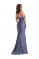 Sleeveless Off the Shoulder Silk like Satin French Blue Long Black Tie Plus Size Evening Gown / Prom Dress / Bridesmaid Dress Bath