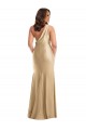 Sleeveless One Shoulder Silk like Satin Soft Gold Long Formal Plus Size Evening Gown / Prom Dress / Bridesmaid Dress Bath