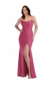 Sleeveless Cowl Neck Silk like Satin Fuchsia Long Formal Plus Size Evening Gown / Prom Dress / Bridesmaid Dress Bath
