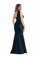Sleeveless Halter Neck Silk like Satin Dark Navy Long Formal Plus Size Evening Gown / Prom Dress / Bridesmaid Dress Bath