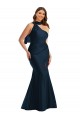 Sleeveless Halter Neck Silk like Satin Dark Navy Long Formal Plus Size Evening Gown / Prom Dress / Bridesmaid Dress Bath