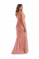 Sleeveless One Shoulder Silk like Satin Georgia Peach Long Black Tie Plus Size Evening Gown / Prom Dress / Bridesmaid Dress Bath