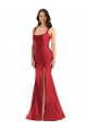 Sleeveless Square Neck Silk like Satin Red Long Formal Plus Size Evening Gown / Prom Dress / Bridesmaid Dress Bath