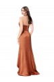 Sleeveless Sweetheart Silk like Satin Orange Long High Low Evening Gown / Prom Dress / Bridesmaid Dress Bath