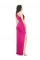 Sleeveless One Shoulder Silk like Satin Fuchsia Long Formal Evening Gown / Prom Dress / Bridesmaid Dress Bath