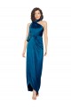 Sleeveless High Neck Silk like Satin Peacock Blue Long Formal Evening Gown / Prom Dress / Bridesmaid Dress Bath
