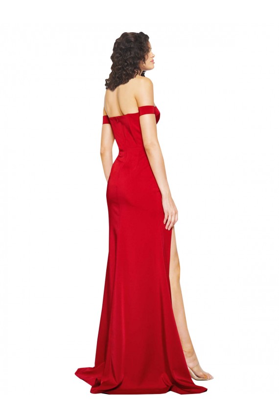 Sleeveless Sweetheart Silk like Satin Red Long Formal Evening Gown / Prom Dress / Bridesmaid Dress Bath