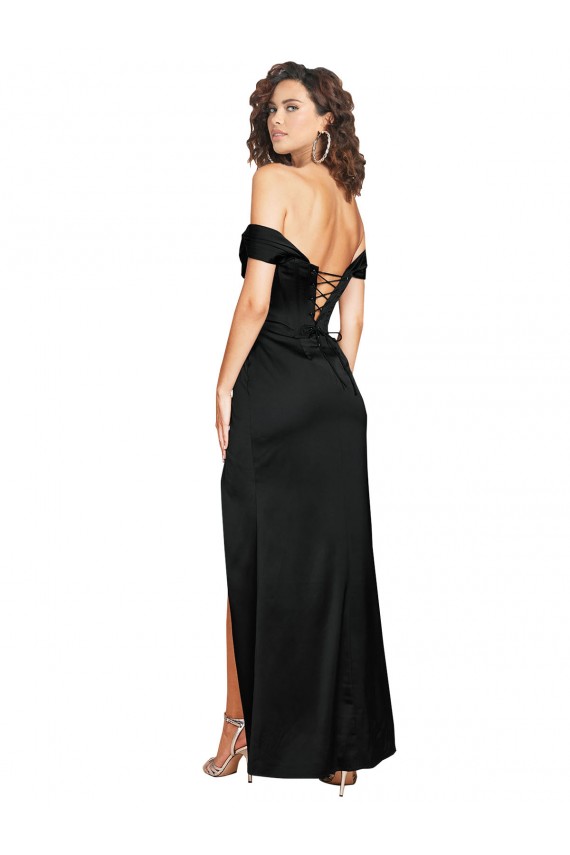 Sleeveless Sweetheart Silk like Satin Black Long Black Tie Evening Gown / Prom Dress / Bridesmaid Dress Bath