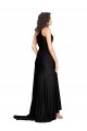 Sleeveless One Shoulder Silk like Satin Black Long Black Tie Evening Gown / Prom Dress / Bridesmaid Dress Bath