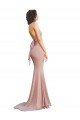Sleeveless V-Neck Spandex Dusty Pink Long Formal Evening Gown / Prom Dress / Bridesmaid Dress Bath