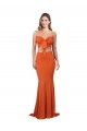 Sleeveless Strapless Spandex Orange Long Formal Evening Gown / Prom Dress / Bridesmaid Dress Bath