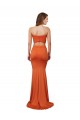 Sleeveless Strapless Spandex Orange Long Formal Evening Gown / Prom Dress / Bridesmaid Dress Bath