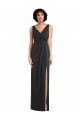 Sleeveless V-Neck Spandex Black Sheath Long Formal Evening Gown / Prom Dress / Bridesmaid Dress Bath