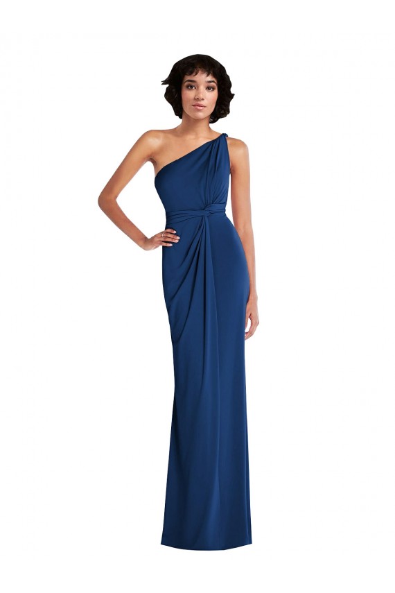 Sleeveless One Shoulder Spandex Royal Blue Long Semi Formal Evening Dress / Prom Dress / Bridesmaid Dress Bath