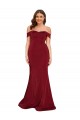Sleeveless Off the Shoulder Spandex Burgundy Long Formal Plus Size Evening Gown / Prom Dress / Bridesmaid Dress Bath