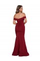 Sleeveless Off the Shoulder Spandex Burgundy Long Formal Plus Size Evening Gown / Prom Dress / Bridesmaid Dress Bath