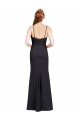 Sleeveless V-Neck Stretch Crepe Black Mermaid Long Prom Dress / Bridesmaid Dress Bath