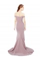 Sleeveless Sweetheart Stretch Crepe Dusty Pink Sweep Train Bridesmaid Dress / Evening Dress Bath