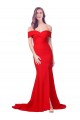 Sleeveless Sweetheart Stretch Crepe Red Long Bridesmaid Dress / Evening Dress Bath