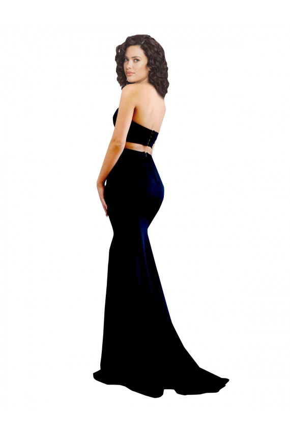 Sleeveless High Neck Stretch Crepe Black Mermaid Long Formal Evening Gown / Prom Dress / Bridesmaid Dress Bath