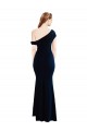 Sleeveless One Shoulder Stretch Crepe Dark Navy Long Formal Evening Gown / Prom Dress / Bridesmaid Dress Bath
