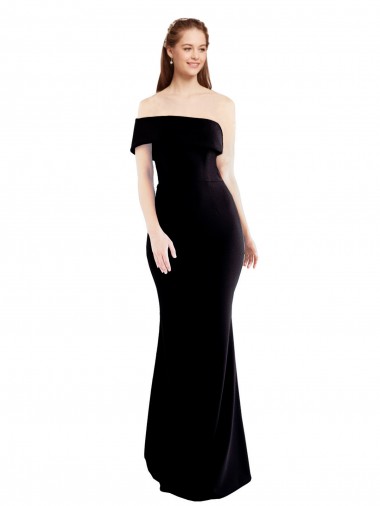 Sleeveless One Shoulder Stretch Crepe Black Long Formal Evening Gown / Prom Dress / Bridesmaid Dress Bath