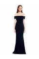 Sleeveless Off the Shoulder Stretch Crepe Dark Navy Long Formal Dress / Bridesmaid Dress Bath