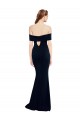 Sleeveless Off the Shoulder Stretch Crepe Dark Navy Long Formal Dress / Bridesmaid Dress Bath