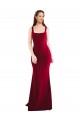 Sleeveless Square Neck Stretch Crepe Burgundy Long Formal Evening Gown / Prom Dress / Bridesmaid Dress Bath