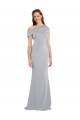 Sleeveless One Shoulder Stretch Crepe Grey Long Formal Dress / Bridesmaid Dress Bath