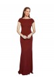 Cap Sleeves Round Neck Stretch Crepe Burgundy Long Formal Evening Gown / Prom Dress / Bridesmaid Dress Bath