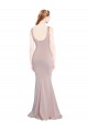 Cap Sleeves Scoop Neck Stretch Crepe Dusty Pink Long Formal Evening Gown / Prom Dress / Bridesmaid Dress Bath