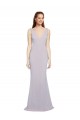 Sleeveless V-Neck Stretch Crepe Arctic Lilac Long Formal Evening Gown / Prom Dress / Bridesmaid Dress Bath