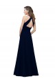 Sleeveless High Neck Stretch Crepe Dusty Pink A-Line Long Prom Dress / Bridesmaid Dress Bath
