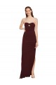 Sleeveless Strapless Stretch Crepe Burgundy Gold Long Formal Evening Gown / Prom Dress / Bridesmaid Dress Bath