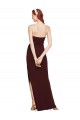 Sleeveless Strapless Stretch Crepe Burgundy Gold Long Formal Evening Gown / Prom Dress / Bridesmaid Dress Bath