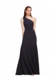 Sleeveless One Shoulder Stretch Crepe Dark Navy A-Line Long Formal Evening Gown / Prom Dress / Bridesmaid Dress Bath