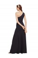 Sleeveless One Shoulder Stretch Crepe Dark Navy A-Line Long Formal Evening Gown / Prom Dress / Bridesmaid Dress Bath