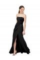 Sleeveless Strapless Stretch Crepe Black Long Formal Dress / Bridesmaid Dress Bath