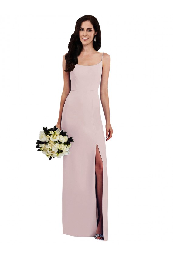 Sleeveless Spaghetti Straps Stretch Crepe Long Formal Evening Gown / Prom Dress / Bridesmaid Dress Bath