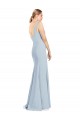 Sleeveless V-Neck Stretch Crepe Light Sky Blue Long Bridesmaid Dress / Formal Dress Bath