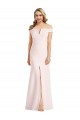 Sleeveless V-Neck Stretch Crepe Pink Long Bridesmaid Dress / Evening Dress Bath